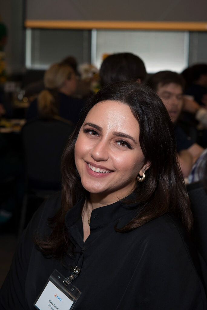 smiling woman at event